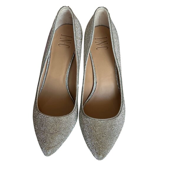 INC Zitah Rhinestone Embellished Pointed Toe Stiletto Heels Womens Size 8.5 Cham - Picture 7 of 11
